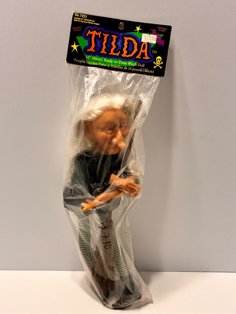 Vintage Fibre-Craft Ready To Dress 16" TILDA Halloween Witch Doll NEW